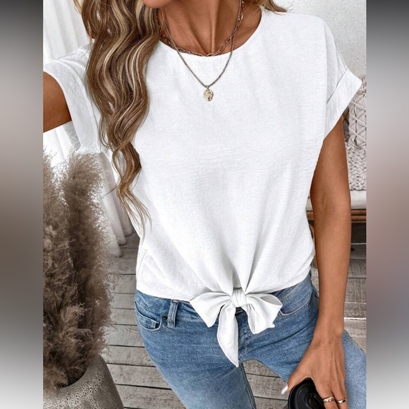 Classic White Tie-Front Top